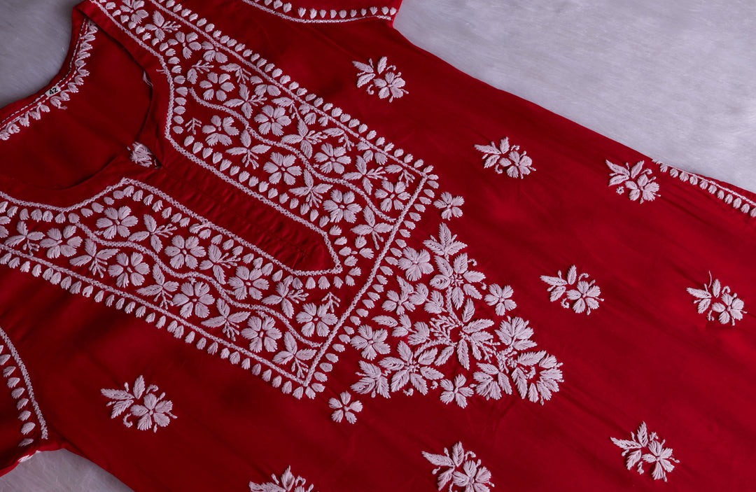 Waliya Red Cotton Kurta