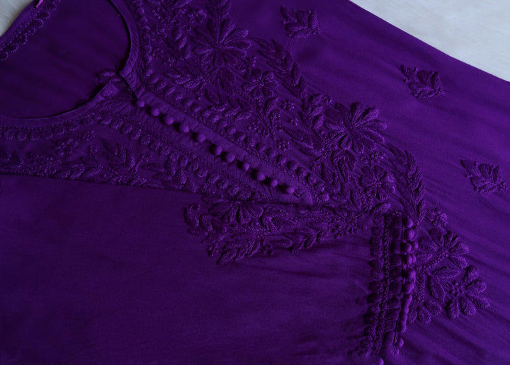 Enaara Deep Purple Potli Button Rayon set