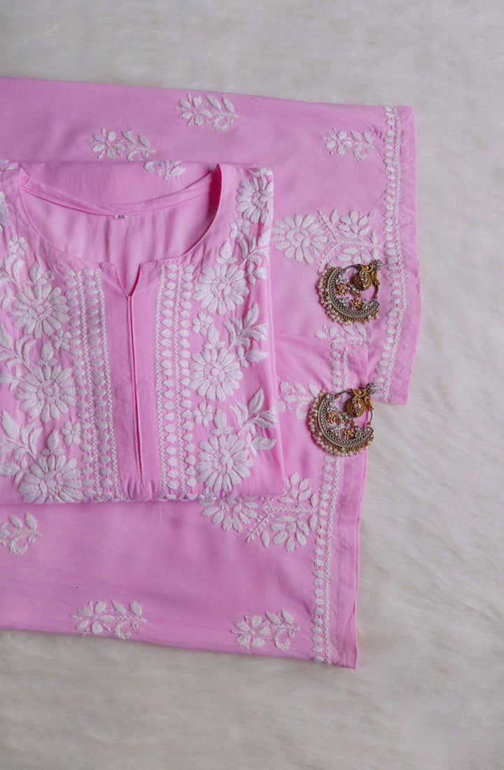 Gul Baby Pink Rayon Kurta Pant set