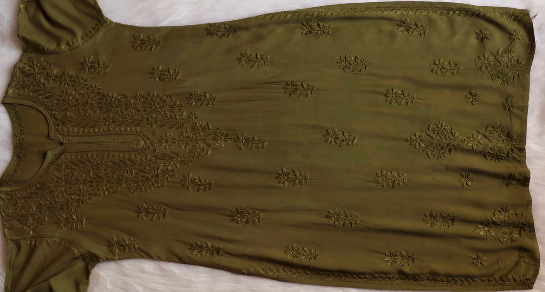 Azel Olive Green 2 piece Rayon set