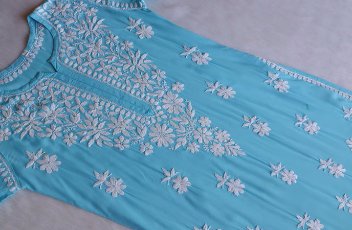 Hayaa Sky Blue Pure Modal Kurta