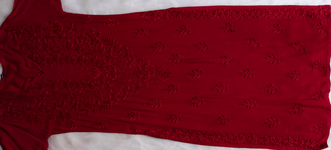Nazakat Maroon 2 piece Rayon set