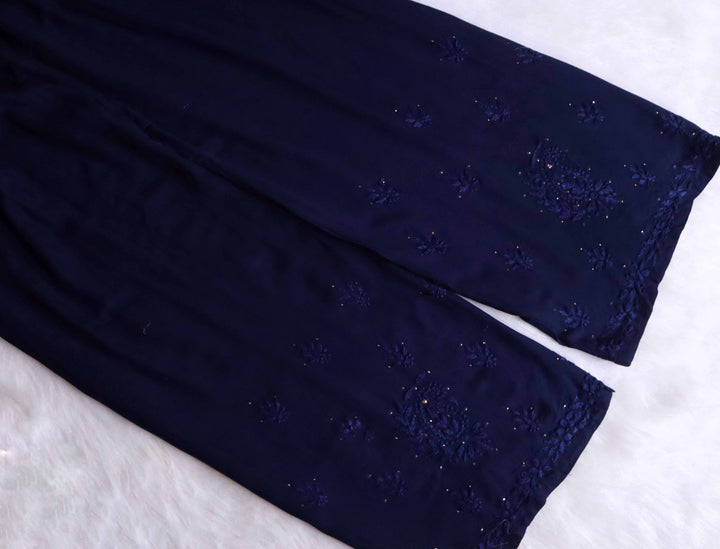 Navy Blue 2 piece Rayon Mukaish set