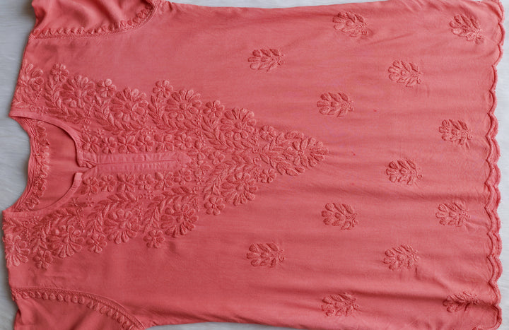 Gul Rose Brown Scalloped Short Kurta