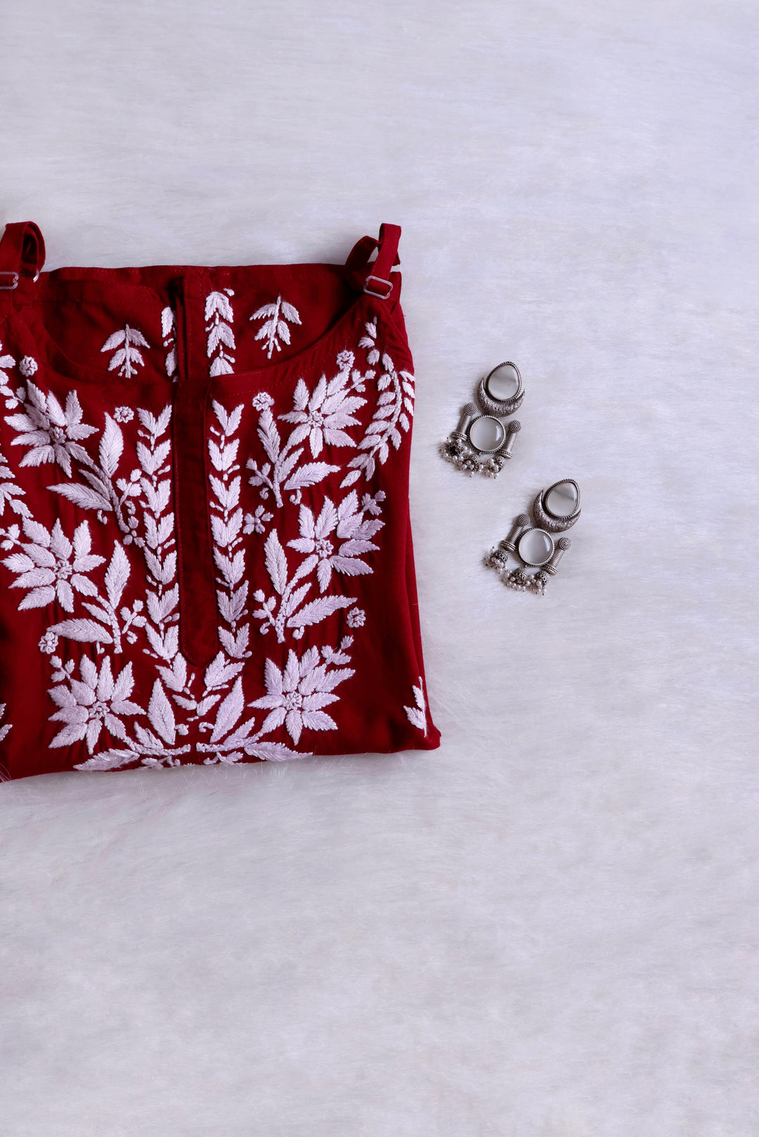 Mirha Maroon Short Sleeveless Kurta