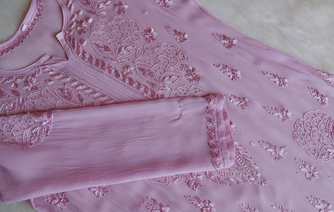 Hanaa Dusty Purple Viscose Georgette Kurta