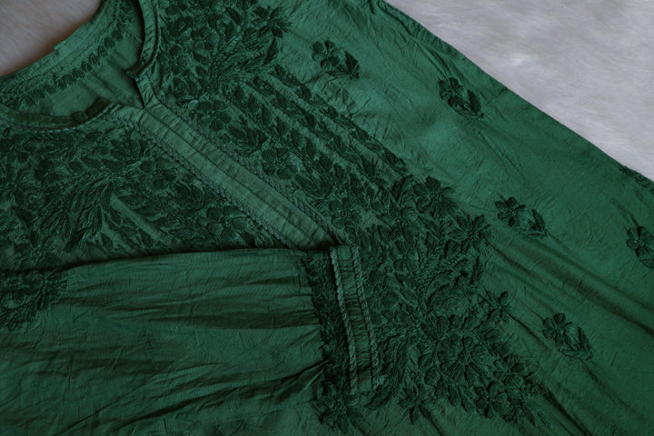 Ruhaab Deep Green Pure Chanderi set