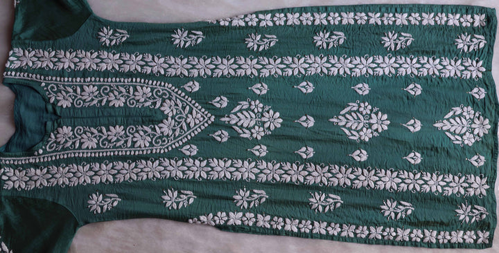 Alizah Sage Green Linen Chanderi Mukaish Kurta
