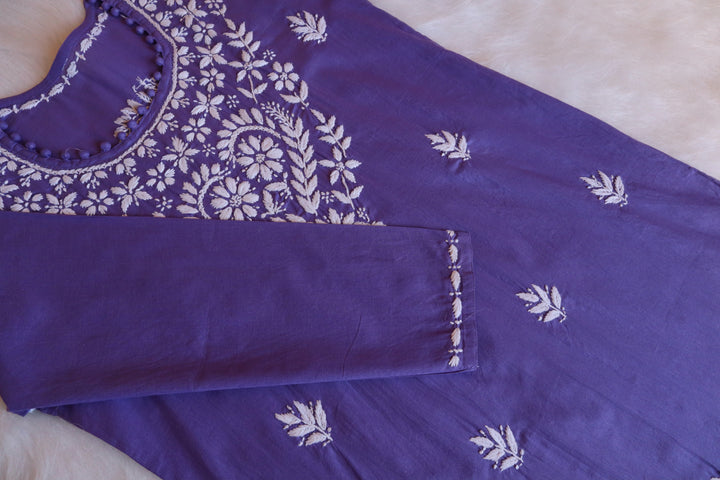 Layla Purple Cotton Kurta