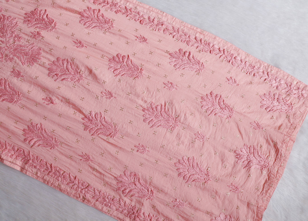 Nazakat Rose Beige Premium Long Chanderi Kurta