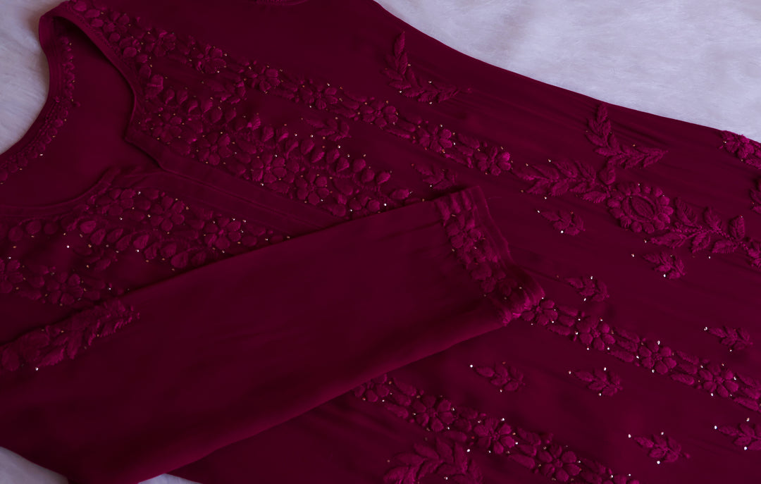 Zamda Deep Purple Viscose Georgette kurta