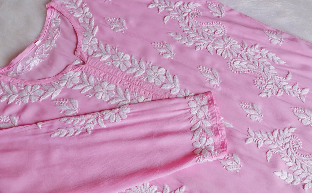 Lily Baby Pink Long Modal Kurta