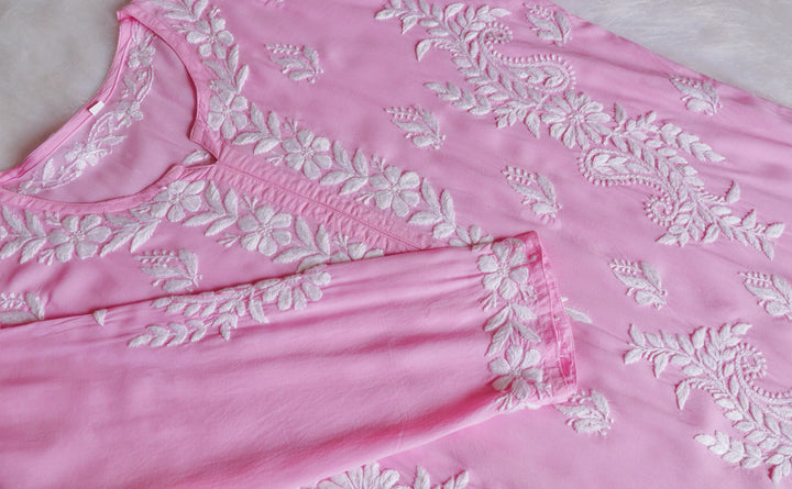 Lily Baby Pink Long Modal Kurta