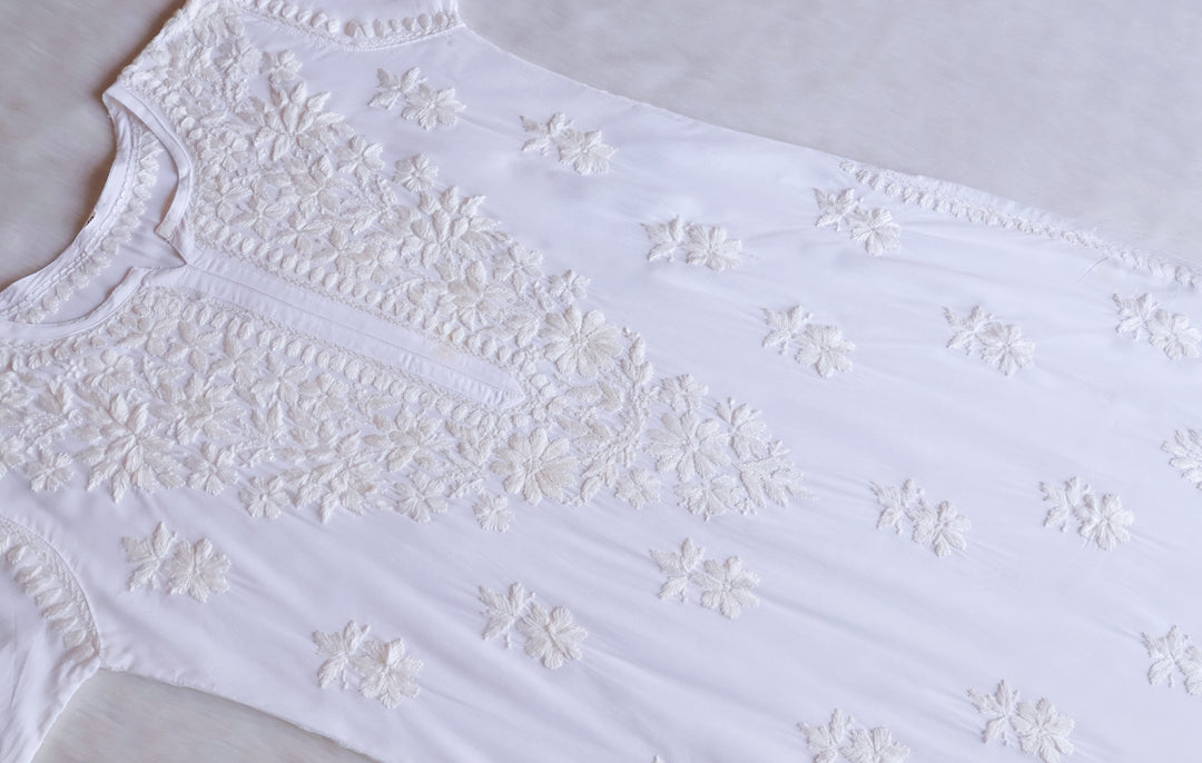 Hayaa White Pure Modal Kurta
