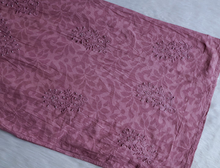 Dusty Lavender Long Jacquard Pearl Cotton kurta