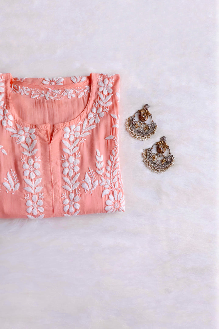 Lily Peach Long Modal Kurta