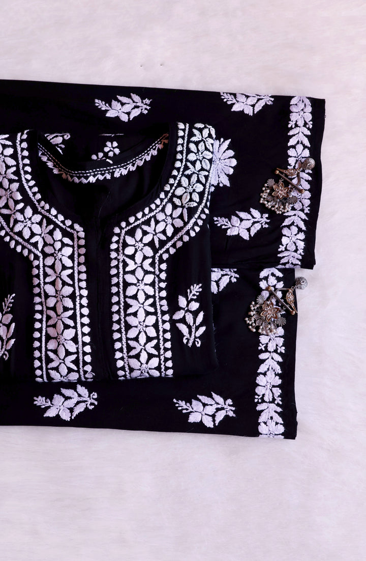 Amaara Black Rayon Kurta Set