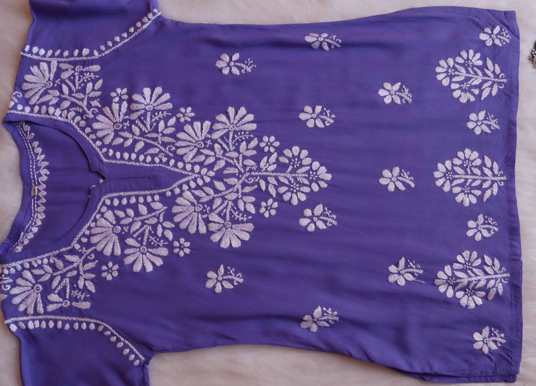Aayat Purple Short Rayon Kurta