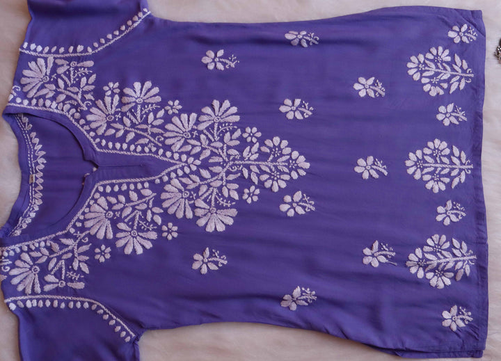 Aayat Purple Short Rayon Kurta