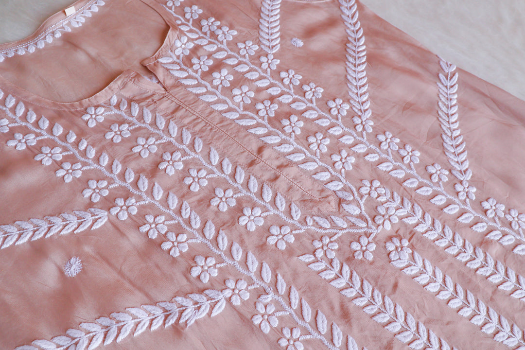 Hanaa Beige Crepe Silk Kurta