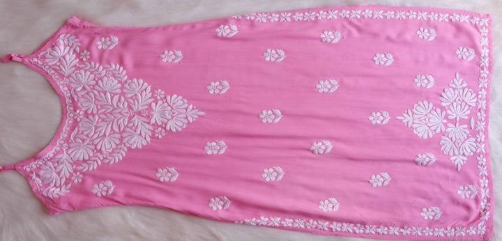 Mirha Baby Pink Sleeveless Rayon Kurta