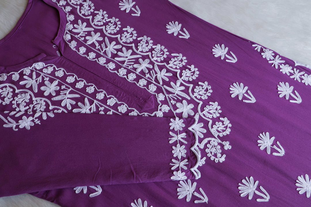Mira Dusty Purple Rayon Kurta Pant set