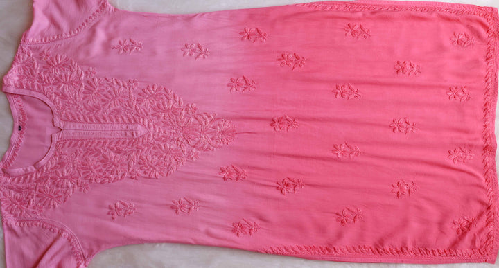 Amirah Peach Ombre Long Rayon Kurta