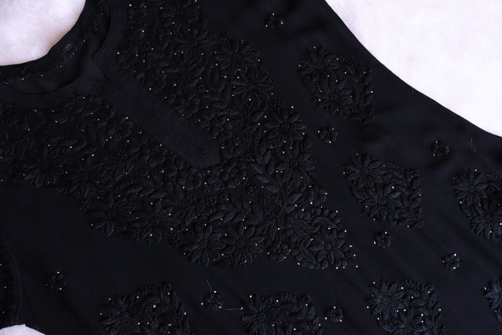 Hoor Black Viscose Georgette Kurta