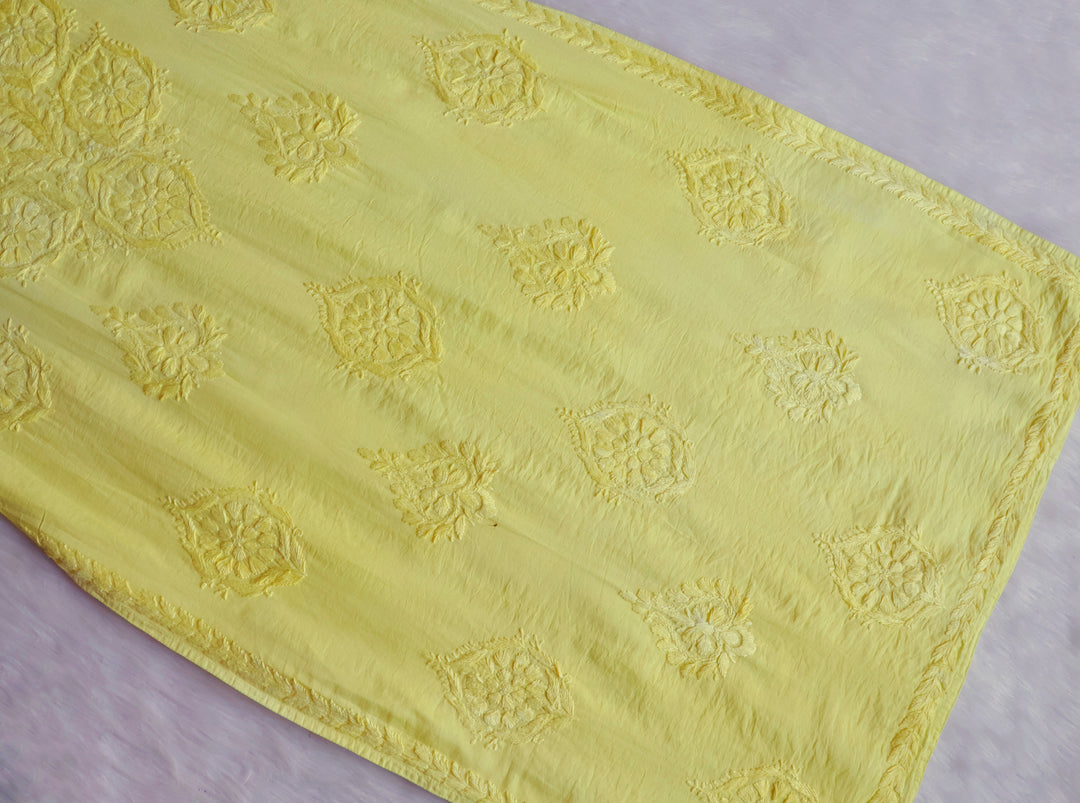 Alfiya Lemon Yellow Pure Chanderi set