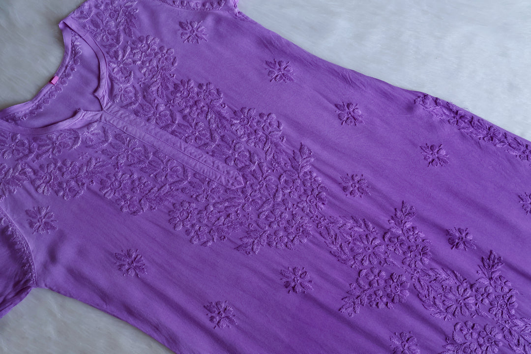 Sarah Lavender Long Ombre Rayon Kurta