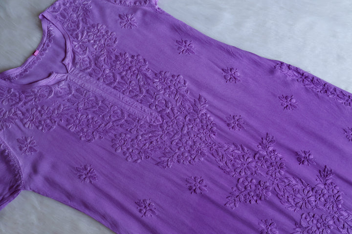 Sarah Lavender Long Ombre Rayon Kurta