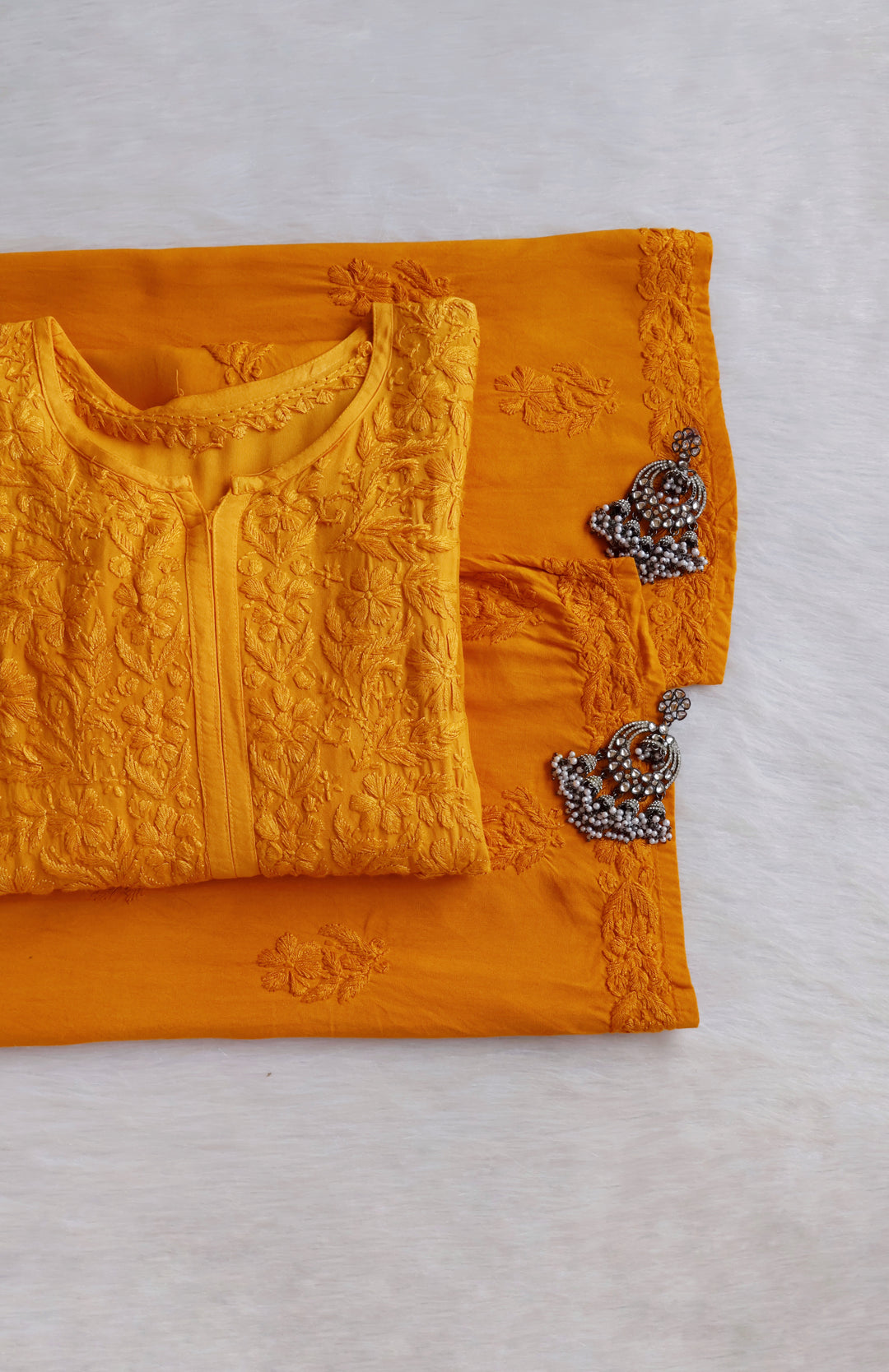 Farhaa Mustard 2 piece Rayon set