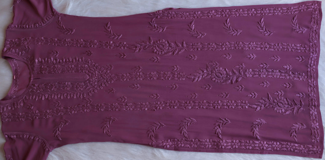 Zamda Dusty Purple Viscose Georgette Kurta