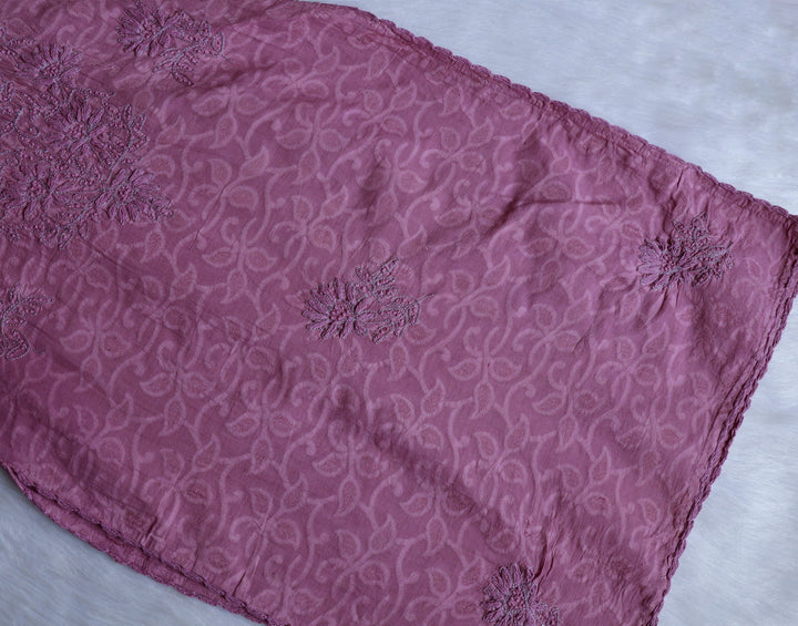 Dusty Purple Long Jacquard Cotton kurta