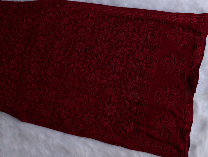 Mehr Maroon Long Viscose Strappy Kurta
