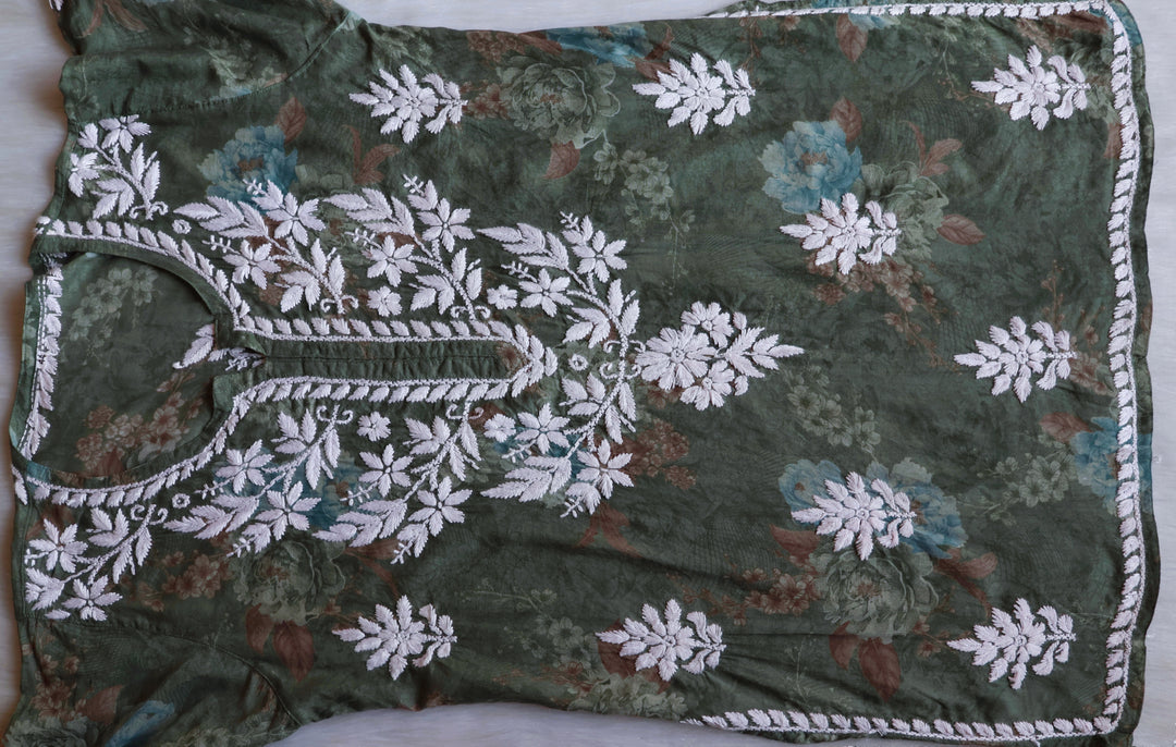 Dahlia Green Mulmul short top