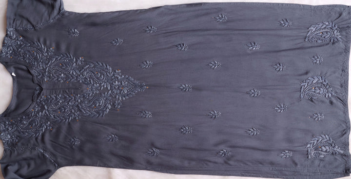 Silver Grey 2 piece Rayon Mukaish set
