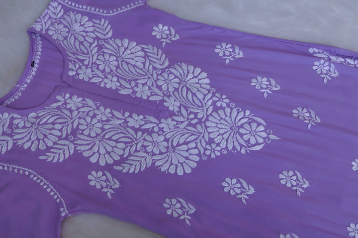 Ayesha Lavender Rayon Kurta Pant set