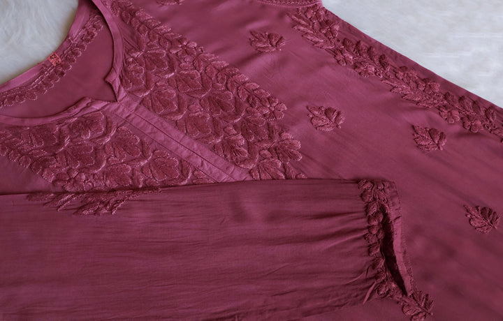 Duaa Dusty Mauve Modal Ombre Kurta Pant set