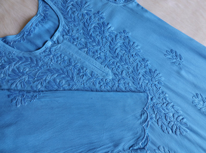 Gul Ice Blue Scalloped Short Kurta