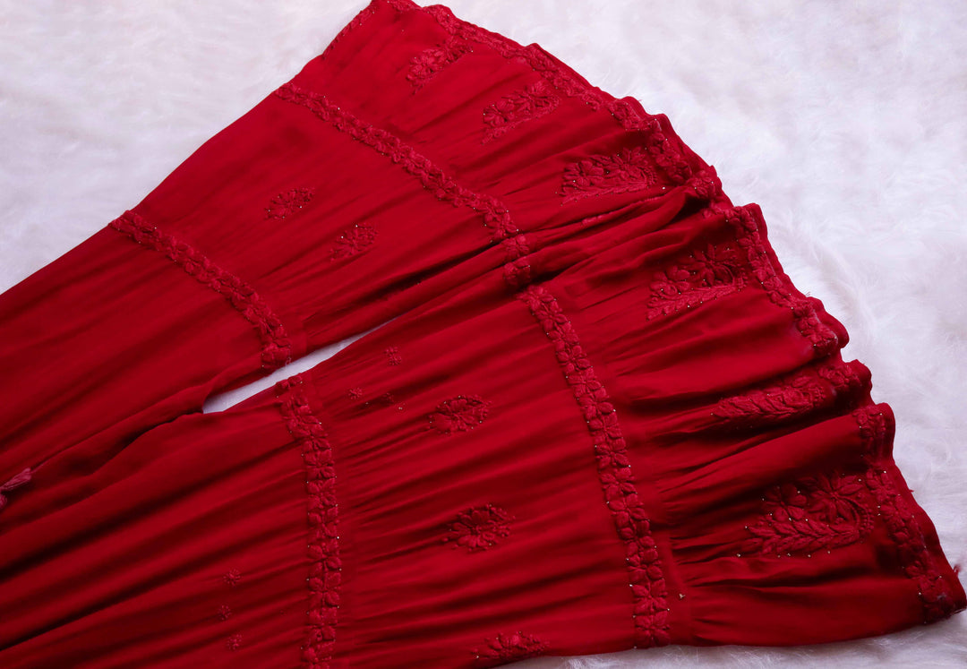 Zimra Premium Maroon Viscose Garara set