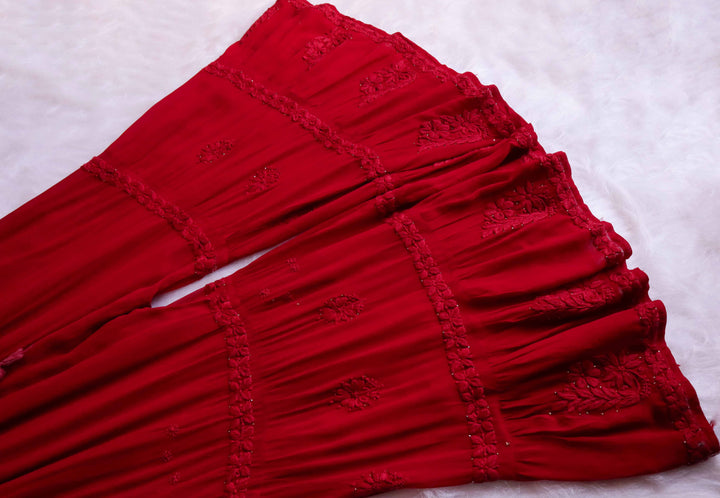 Zimra Premium Maroon Viscose Garara set