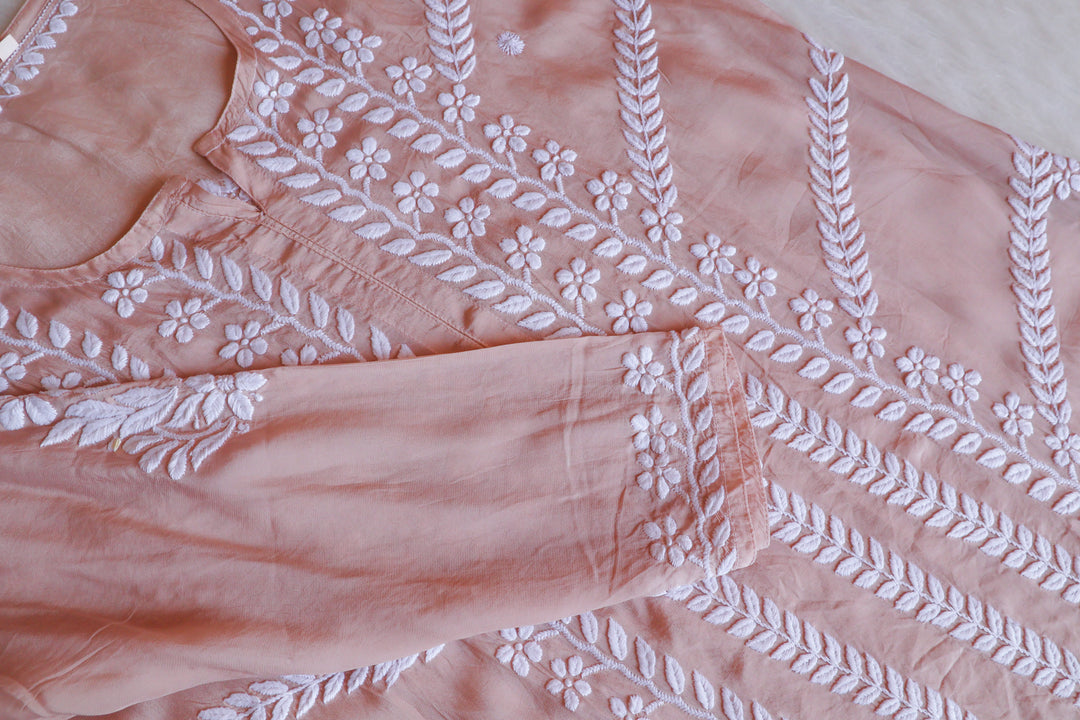 Hanaa Beige Crepe Silk Kurta