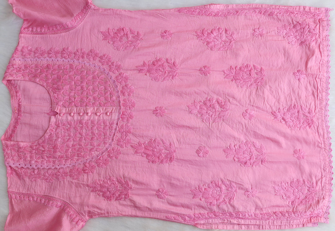 Jannat Baby Pink Short Chanderi Kurta
