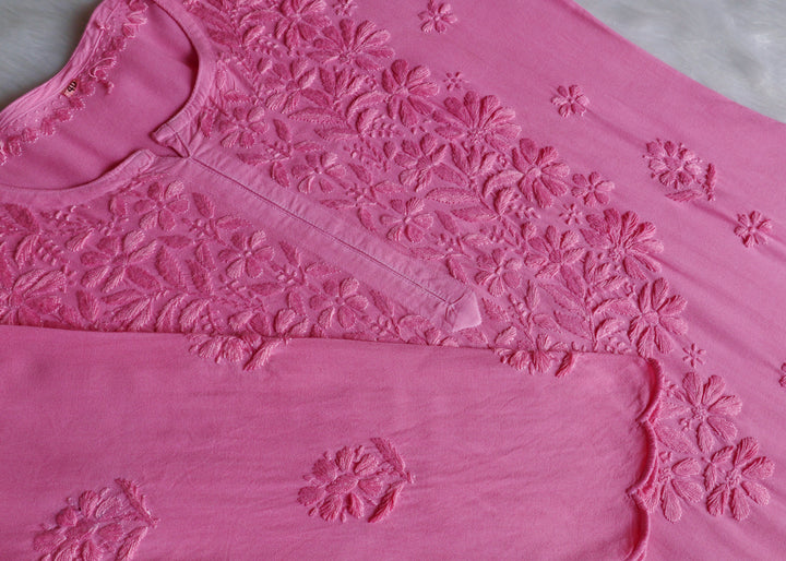 Alishba Baby Pink Scalloped Rayon set