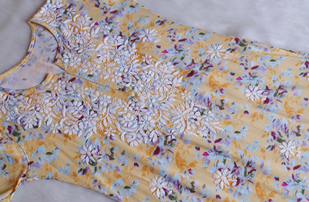 Maryam Yellow Long Modal Kurta