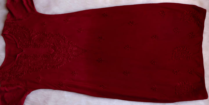 Laila Maroon Ombre Rayon 3 Piece Set - Noor Chikankari