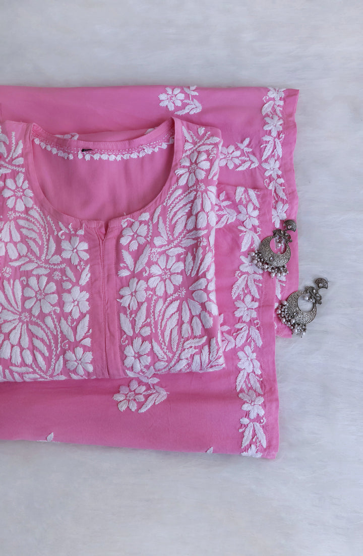 Ayesha Baby Pink Rayon Kurta Pant set