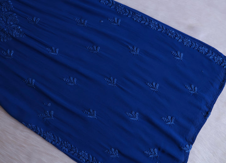 Hana Royal Blue Long Viscose Noodle Strap Kurta
