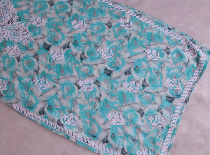 Sarah Sea Blue Long Rayon kurta